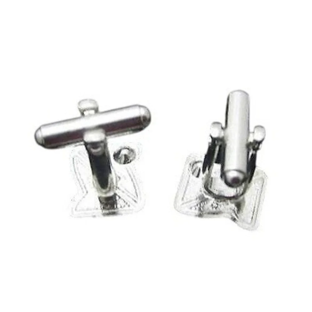 Vintage Textured Design Silver‎ Toned Red Cabochon Cufflinks Men's Jewelry
